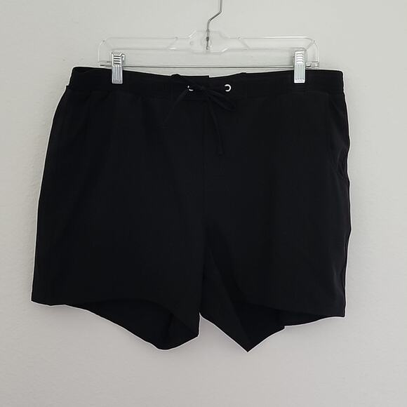 FREELY Athletic Shorts Drawstring Pockets Lined Exercise Size 14 Black - NEW - Picture 1 of 8